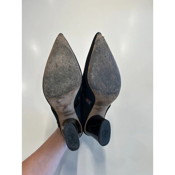 Donald J. Pliner Letta Heels Black Pointed Toe Slingback Block Heel Strappy 10 - Picture 8 of 10